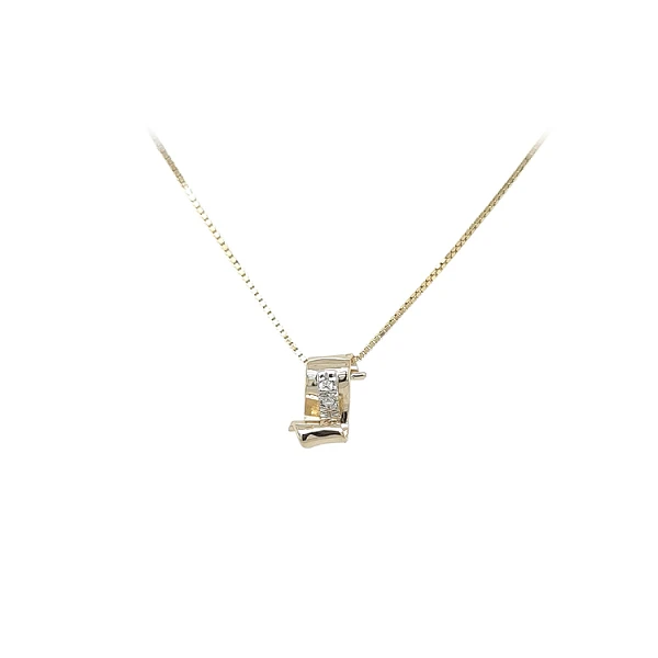 Gold Pendant with Zircons