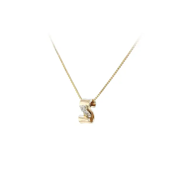 Gold Pendant with Zircons