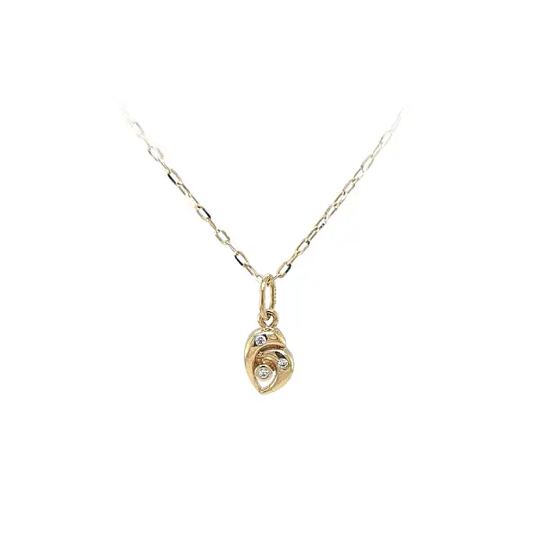 Gold Pendant with Zircons