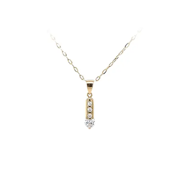 Gold Pendant with Zircons