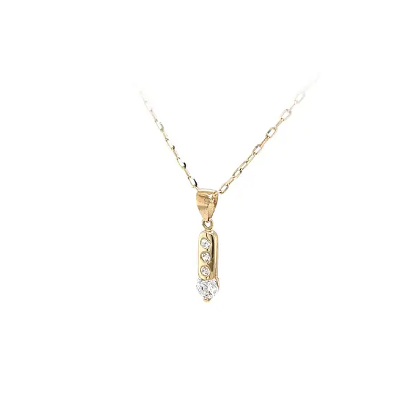 Gold Pendant with Zircons