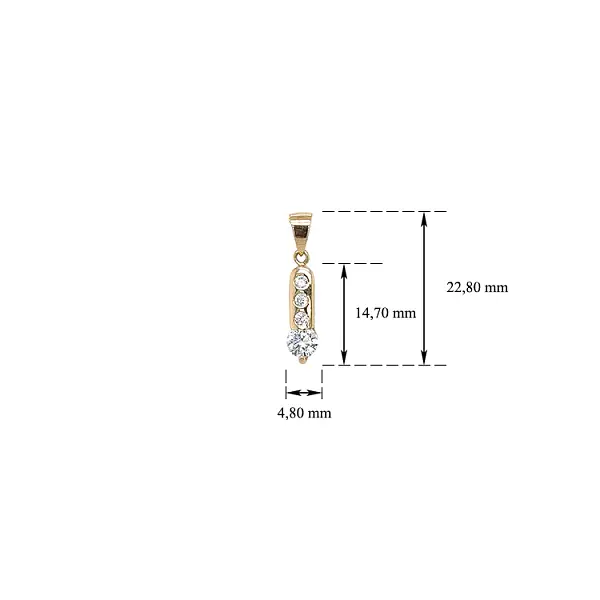 Gold Pendant with Zircons