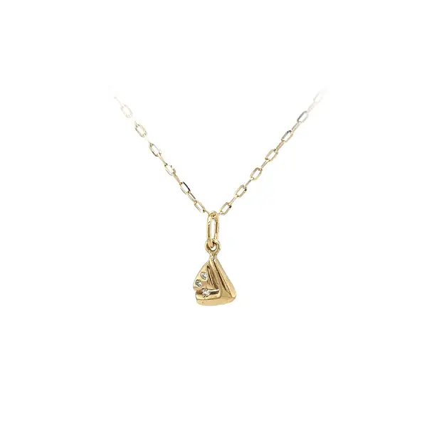 Gold Pendant with Zircons