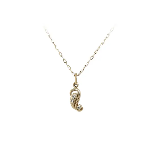 Gold Pendant with Zircons