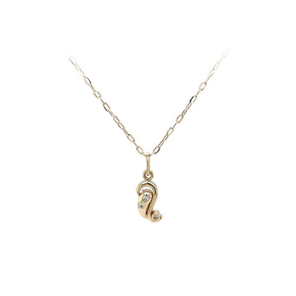 Gold Pendant with Zircons