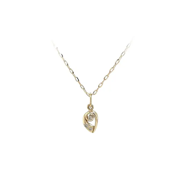 Gold Pendant with Zircons