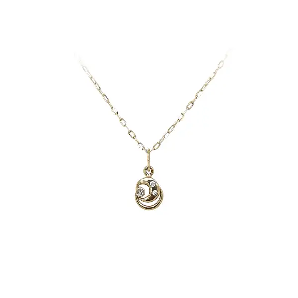 Gold Pendant with Zircons