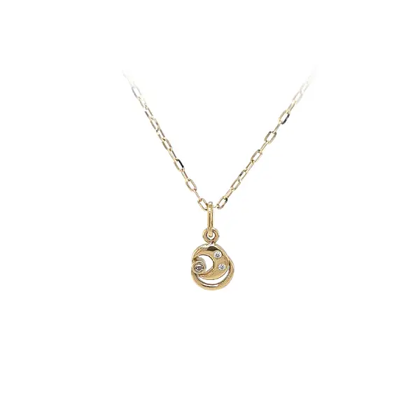 Gold Pendant with Zircons