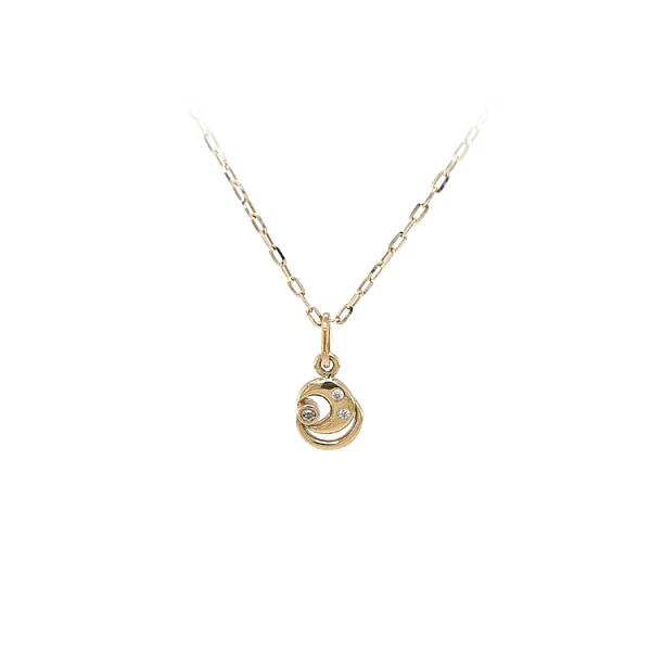 Gold Pendant with Zircons