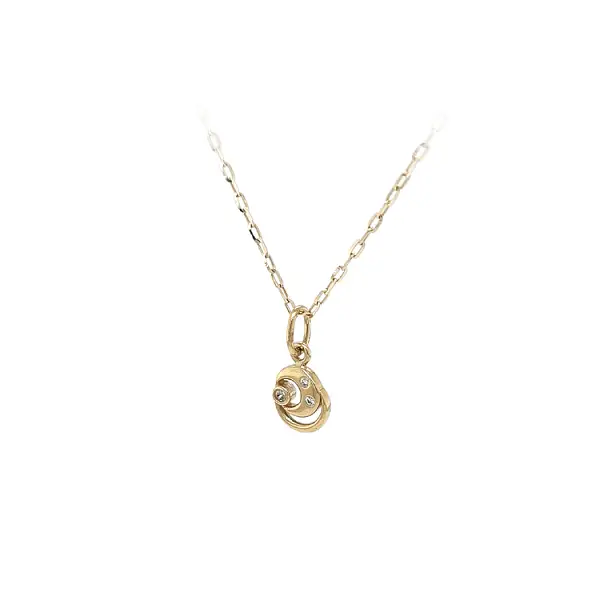 Gold Pendant with Zircons