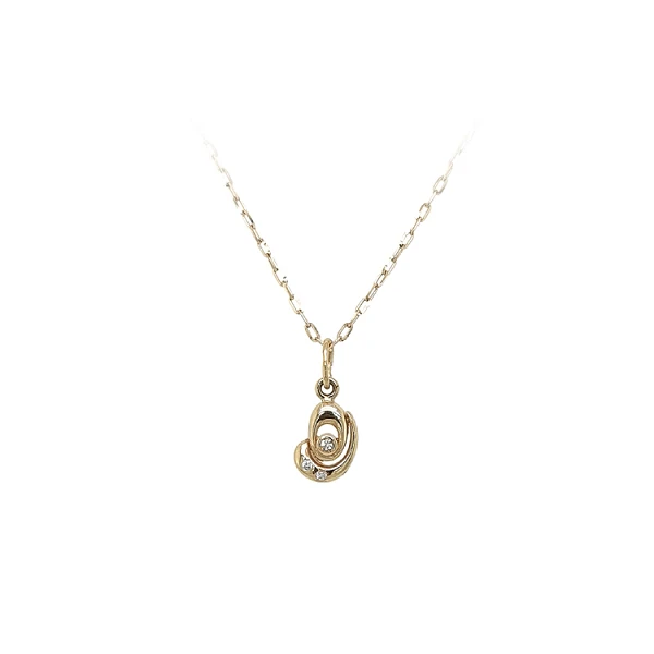 Gold Pendant with Zircons