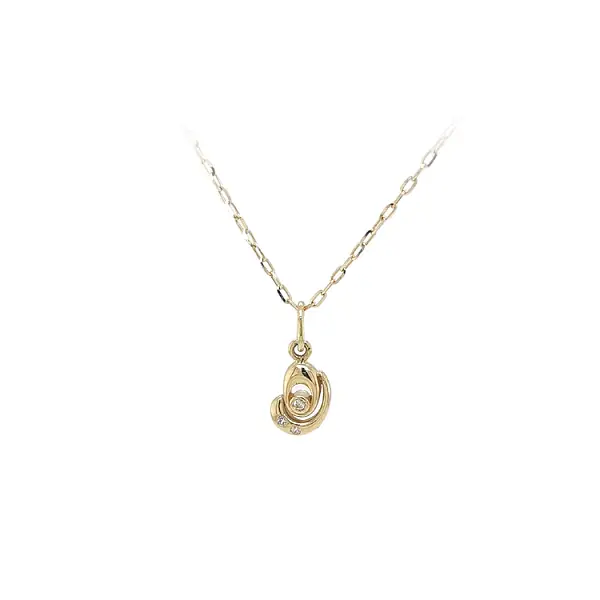 Gold Pendant with Zircons