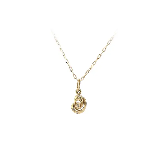 Gold Pendant with Zircons