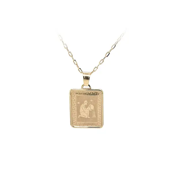 Gold Pendant Aquarius