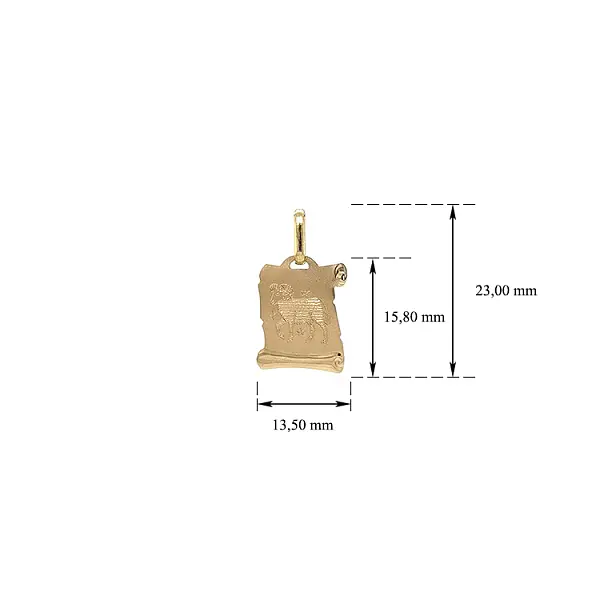 Gold Pendant Sign of the Ram