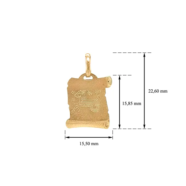 Gold Pendant Sign of the Capricorn