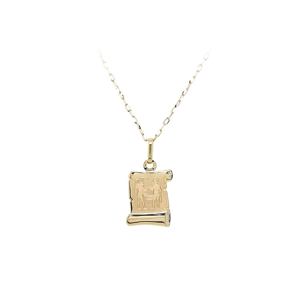 Gold Pendant Sign of the Twins