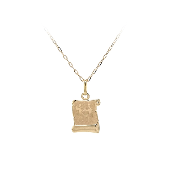 Gold Pendant Sign of the Twins