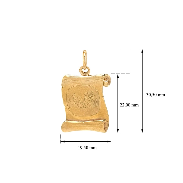 Gold Pendant Aquarius