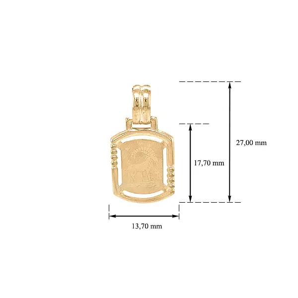 Gold Pendant Sign of the Capricorn