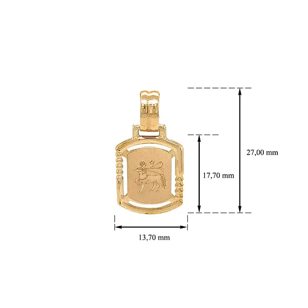 Gold Pendant Sign of the Sagittarius