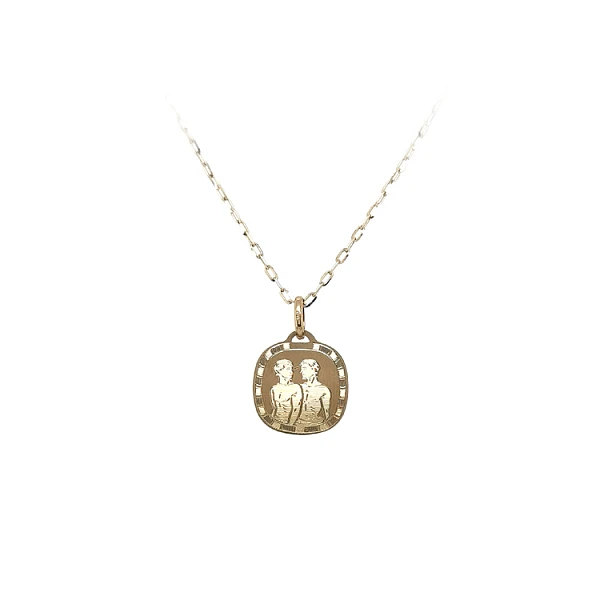 Gold Pendant Sign of the Twins