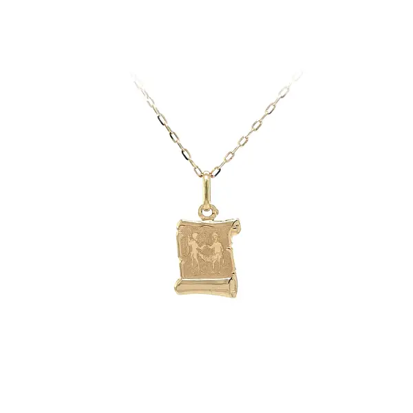 Gold Pendant Sign of the Twins