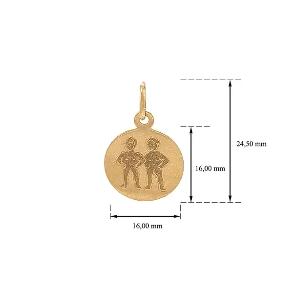 Gold Pendant Sign of the Twins