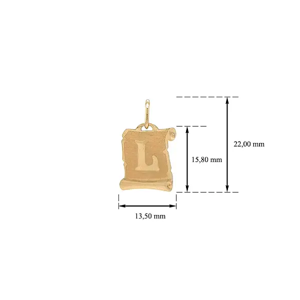 Gold Pendant Letter L
