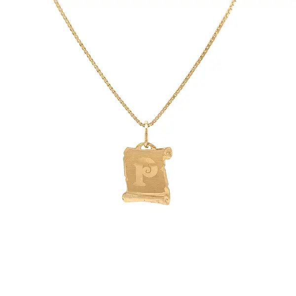 Gold Pendant Letter P