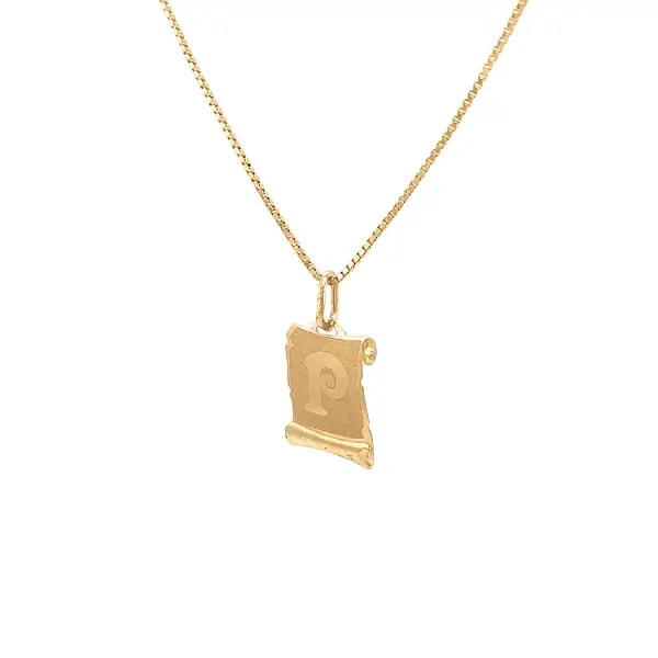 Gold Pendant Letter P
