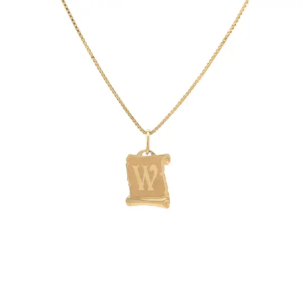 Gold Pendant Letter W