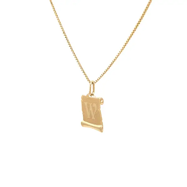 Gold Pendant Letter W