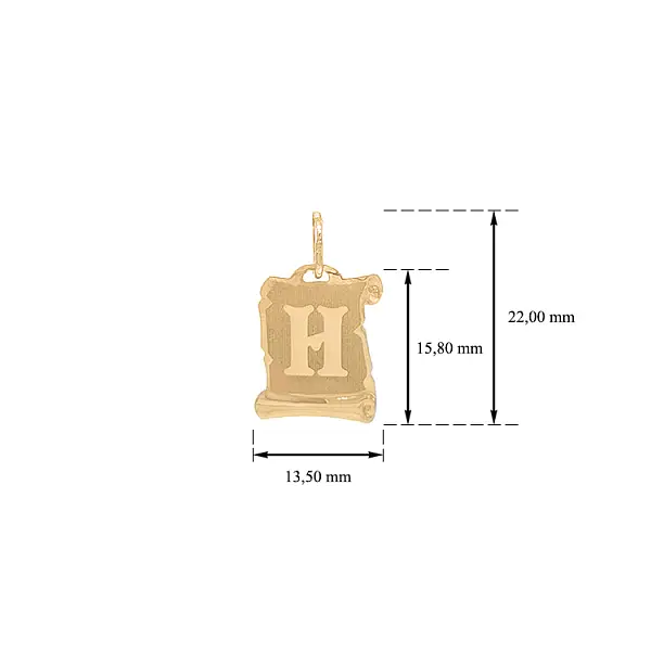 Gold Pendant Letter H