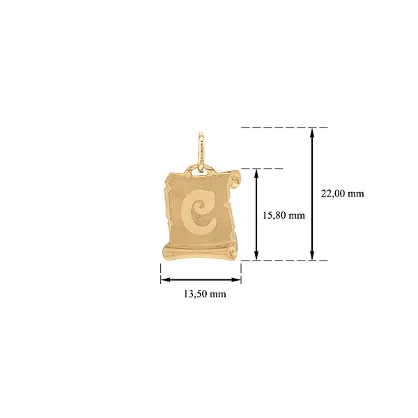 Gold Pendant Letter C