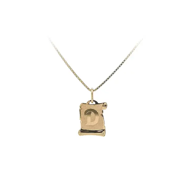 Gold Pendant Letter D