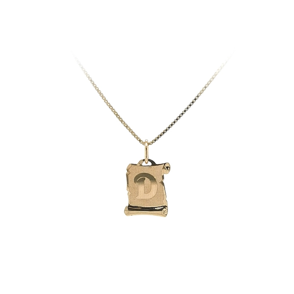 Gold Pendant Letter D
