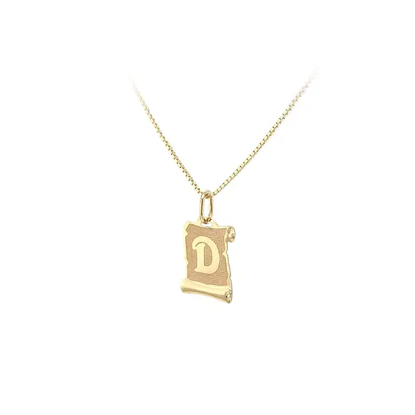 Gold Pendant Letter D