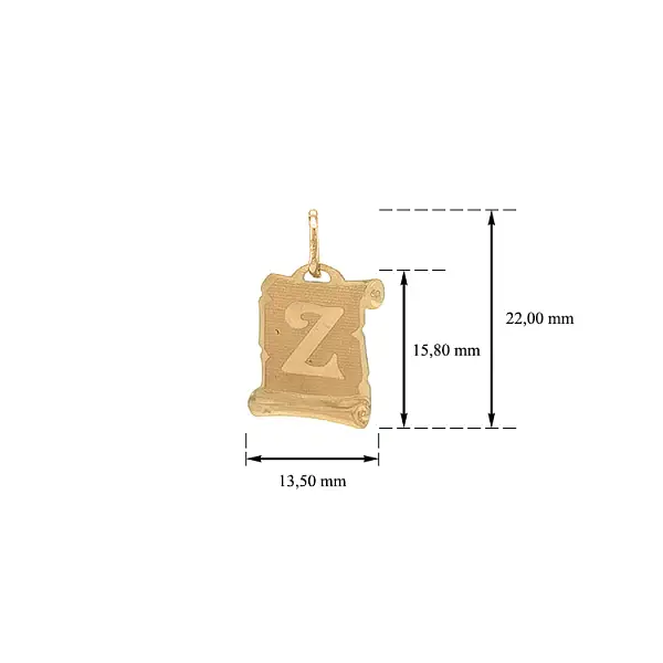 Gold Pendant Letter Z