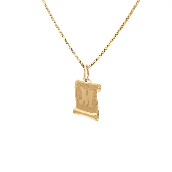 Gold Pendant Letter M
