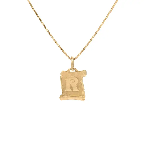 Gold Pendant Letter R