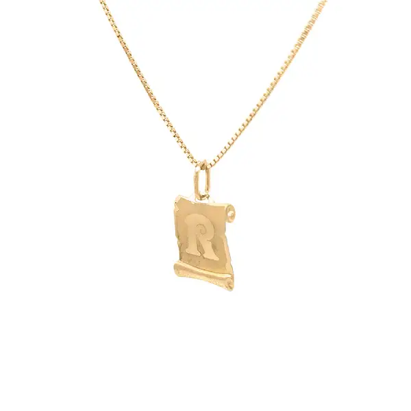 Gold Pendant Letter R