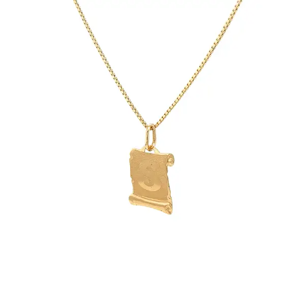 Gold Pendant Letter S