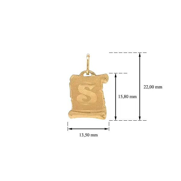 Gold Pendant Letter S