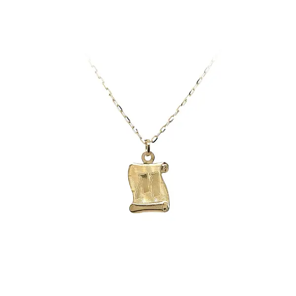 Gold Pendant Letter M