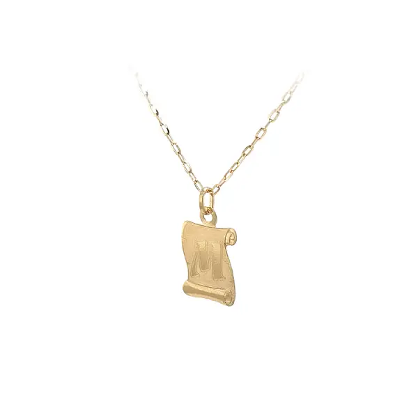 Gold Pendant Letter M