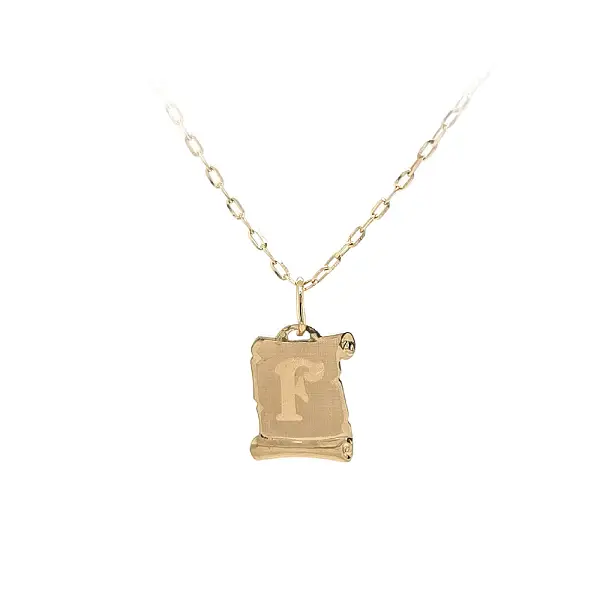 Gold Pendant Letter F