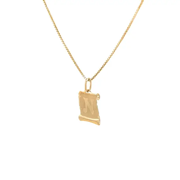 Gold Pendant Letter N