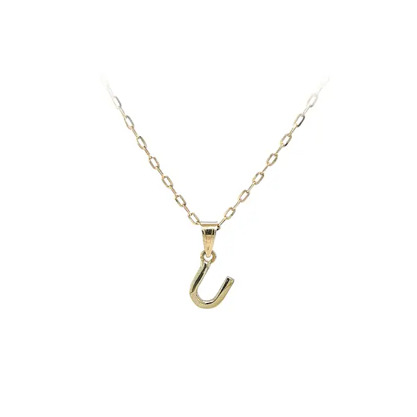 Gold Pendant Letter U