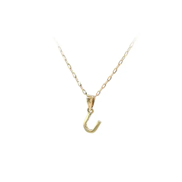 Gold Pendant Letter U